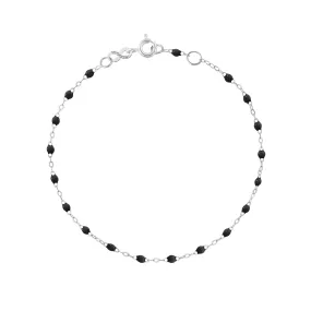 Classic Gigi Black Anklet, White Gold, 9.4