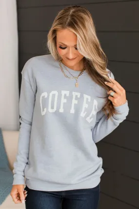 Coffee Crew Neck Pullover- Periwinkle