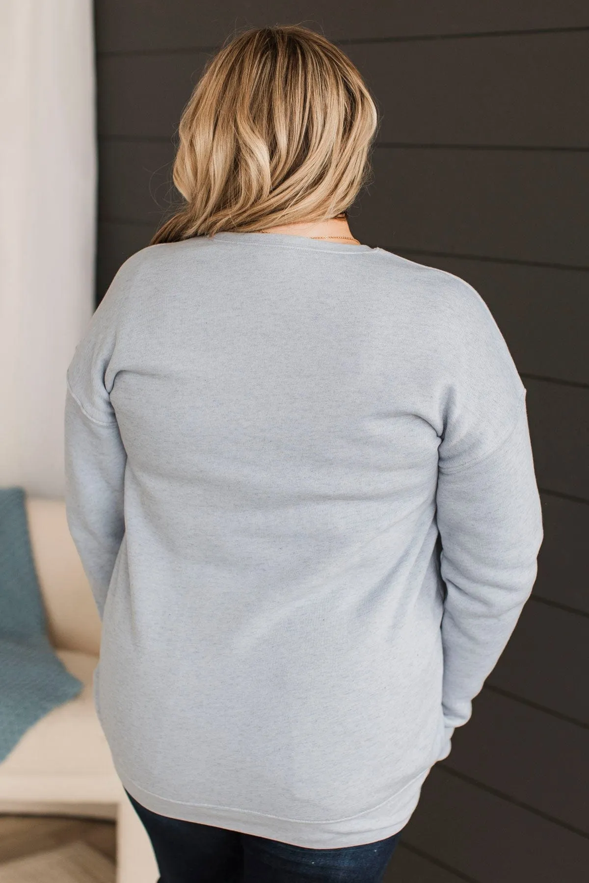 Coffee Crew Neck Pullover- Periwinkle