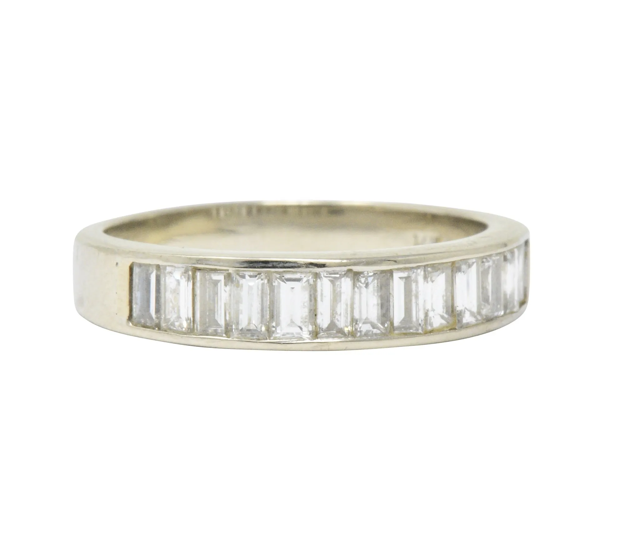 Contemporary 1.00 CTW Diamond 14 Karat White Gold Channel Band Ring