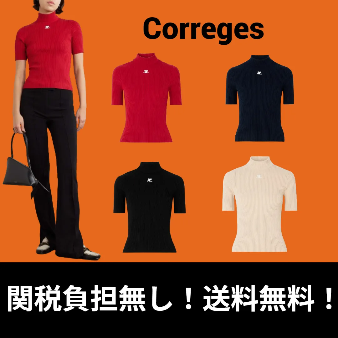 Courreges  |Casual Style U-Neck Plain V-neck & Crew neck