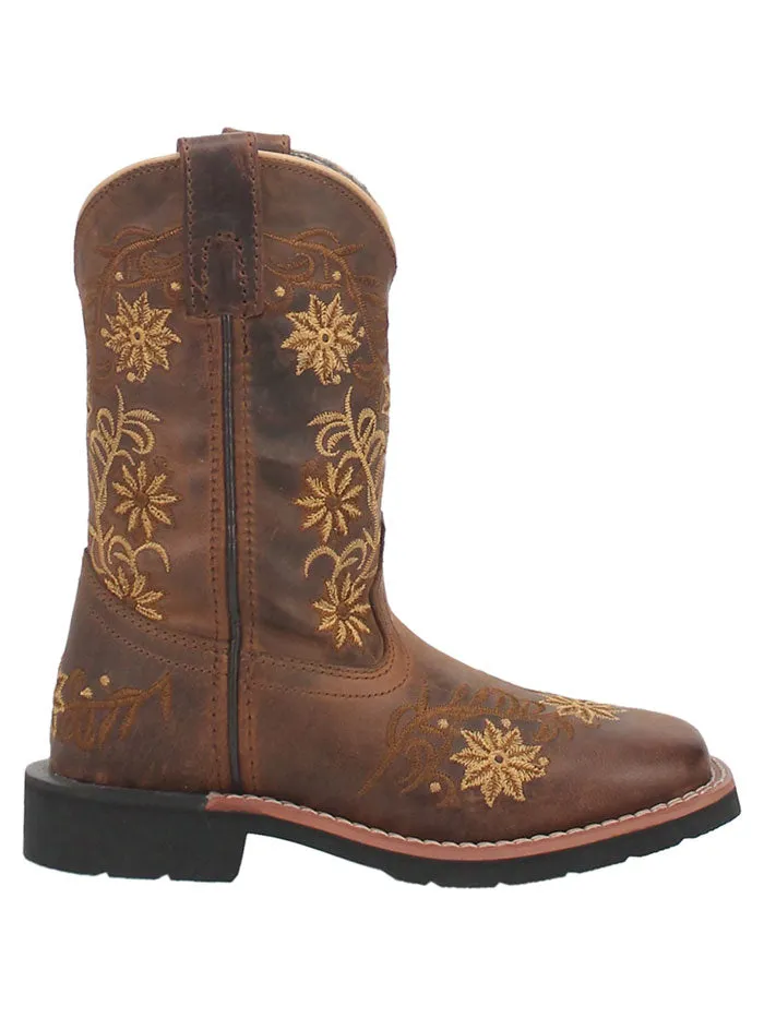 Dan Post DPC2942 DPC3942 Kids Gardenia Floral Western Boots Honey