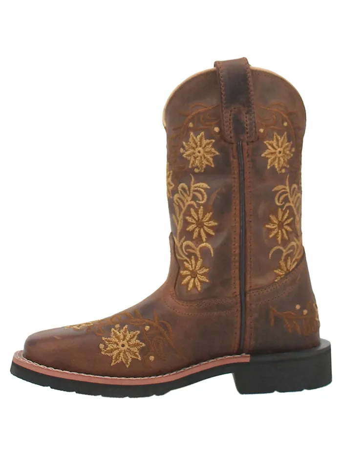 Dan Post DPC2942 DPC3942 Kids Gardenia Floral Western Boots Honey