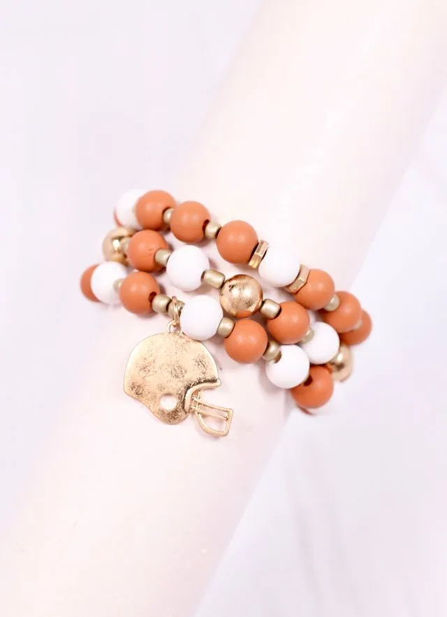 Darren Football Bracelet Set BURNT ORANGE