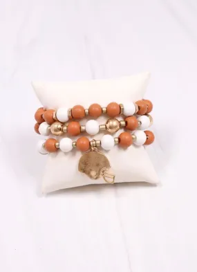 Darren Football Bracelet Set BURNT ORANGE