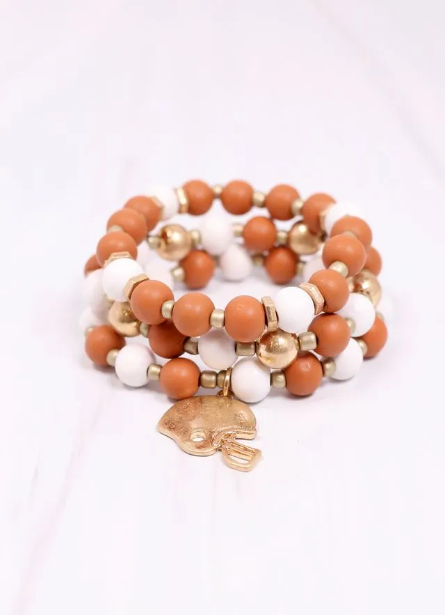 Darren Football Bracelet Set BURNT ORANGE