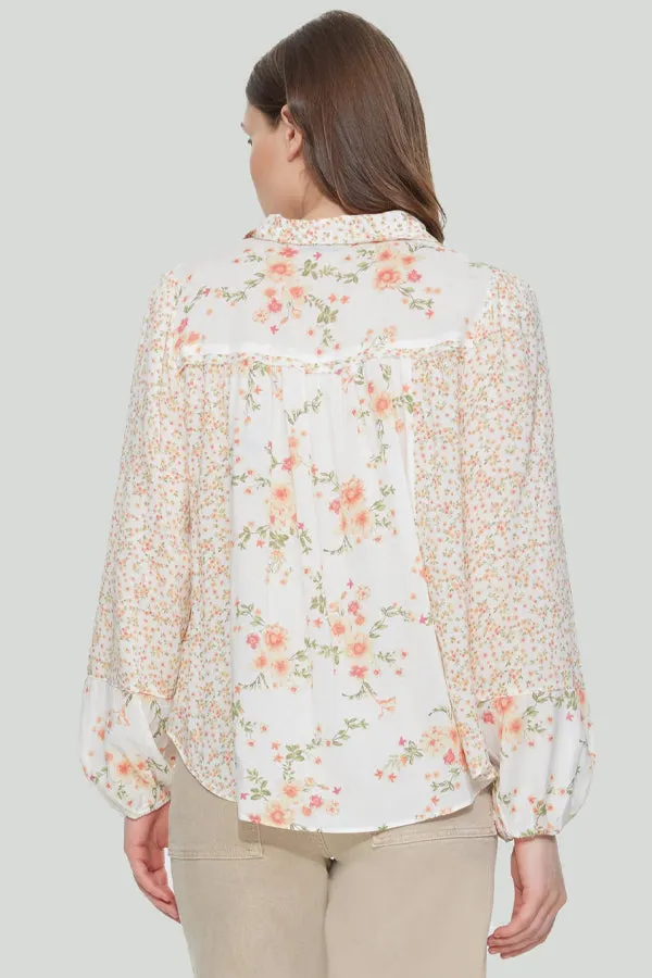 Dex Peachy Floral Blouse