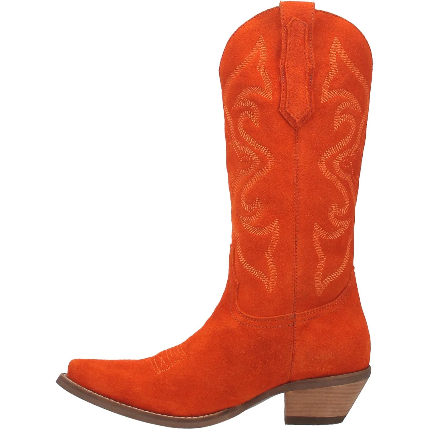 Dingo Womens Out West Cowboy Boots Leather Orange