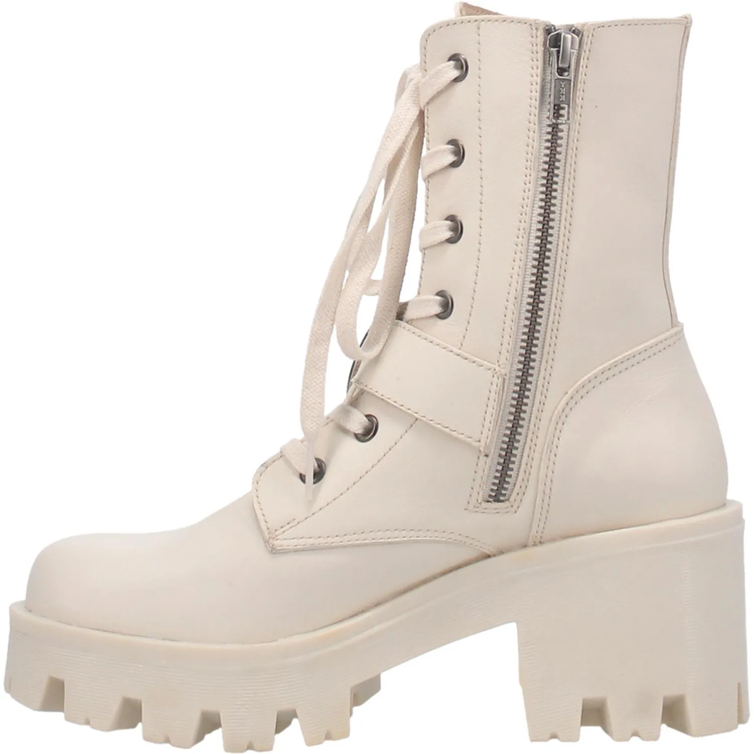 Double Down Cream Antique Buckle & Lace Boots (DS)