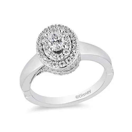 Enchanted Disney Fine Jewelry 14K White Gold with 3/4 Cttw Diamond Pocahontas Engagement Ring