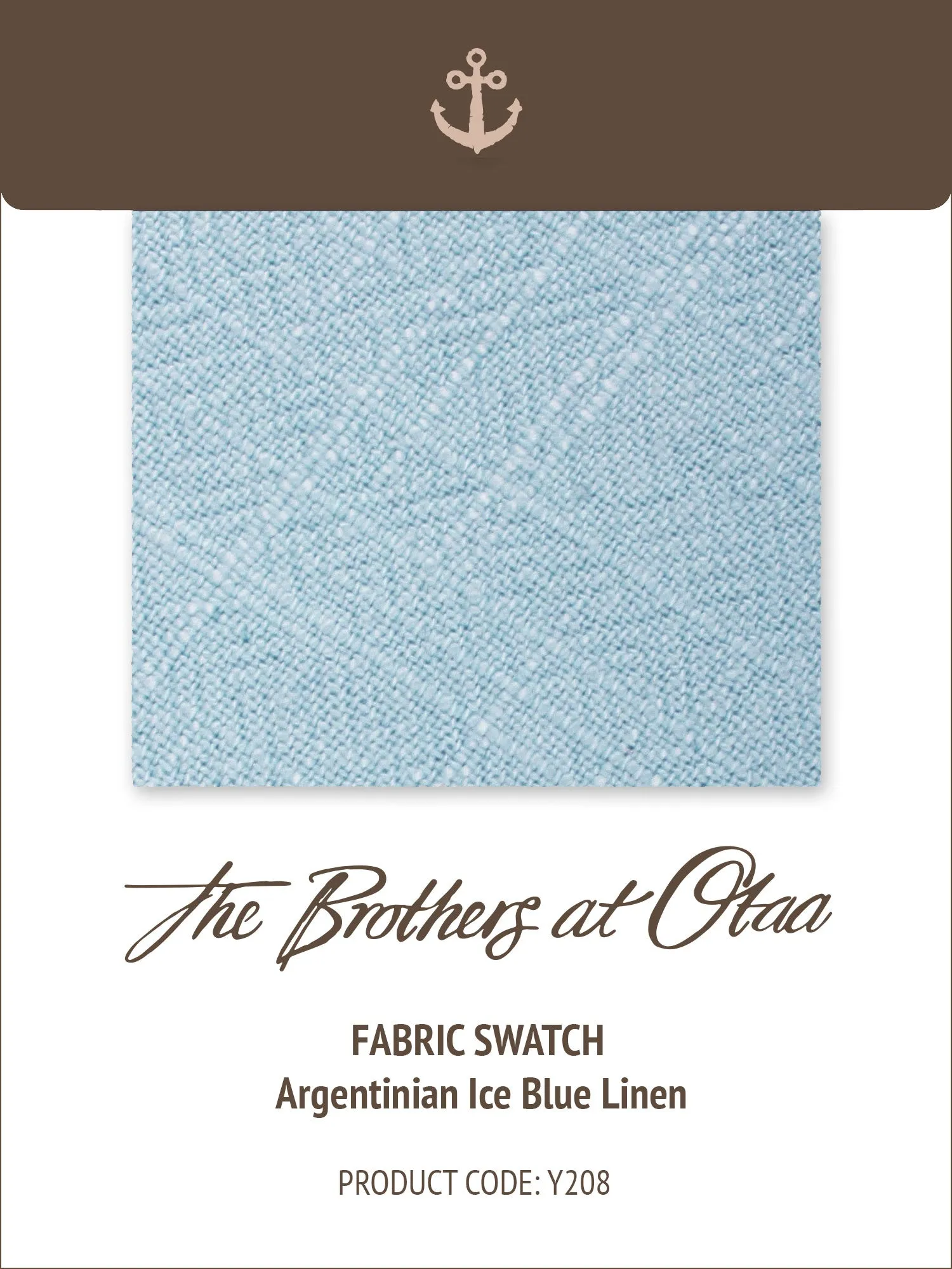 Fabric Swatch (Y208) - Argentinian Ice Blue Linen