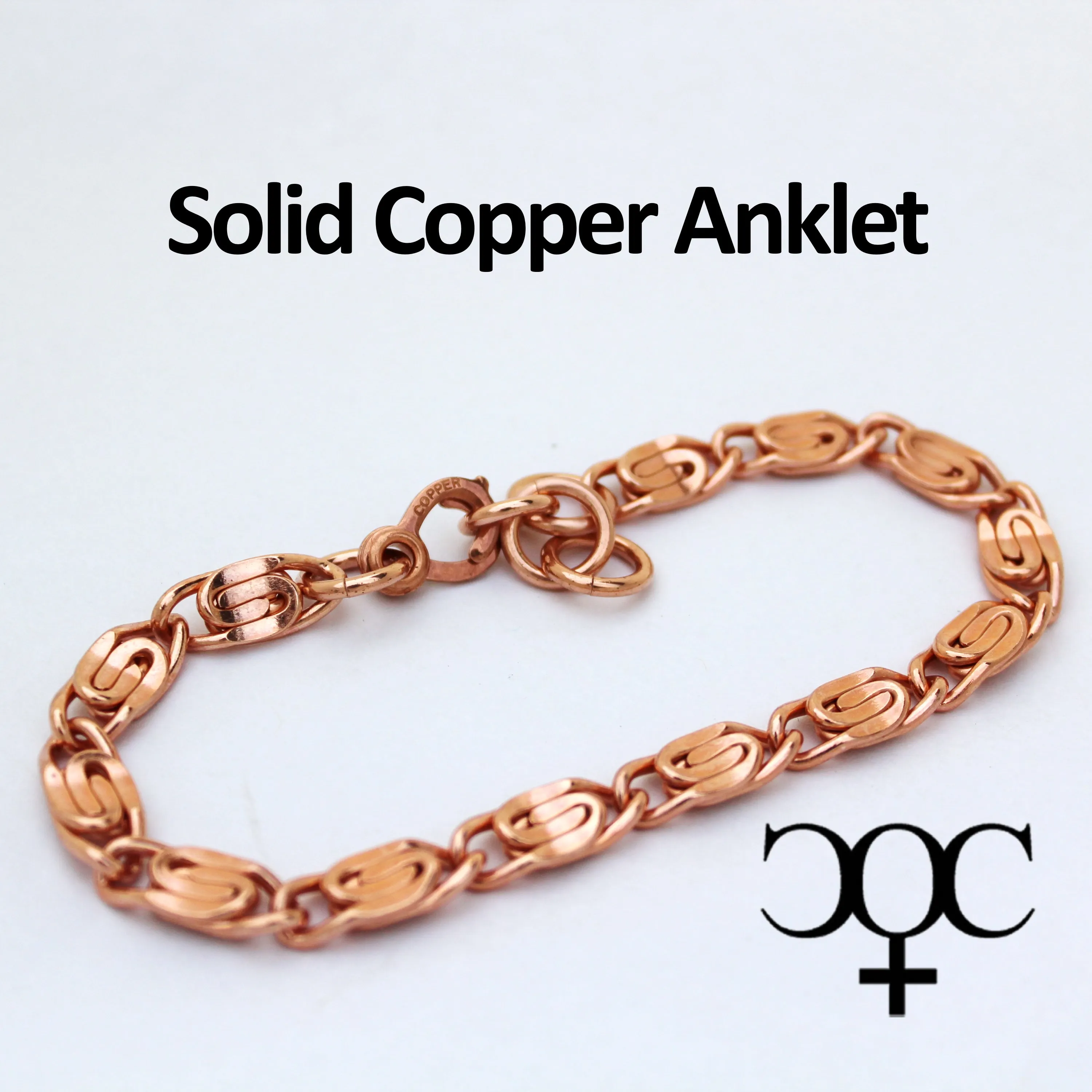 Heavy Solid Copper Celtic Scroll Chain Anklet AC69 Adjustable Solid Copper Anklet Chain