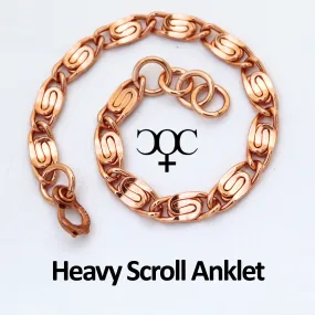 Heavy Solid Copper Celtic Scroll Chain Anklet AC69 Adjustable Solid Copper Anklet Chain