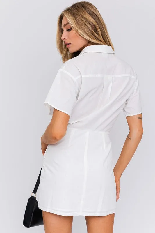 Helen Game Half Sleeve Shirt Mini Dress