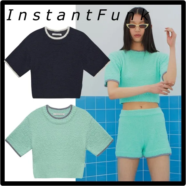 INSTANTFUNK  |Casual Style Street Style V-neck & Crew neck