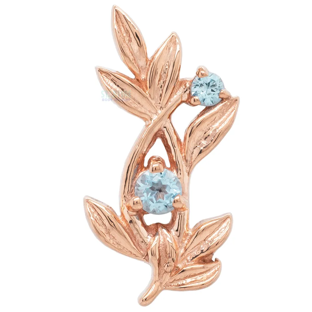 Jessamine Threaded End in Gold with Swiss Blue Topaz'