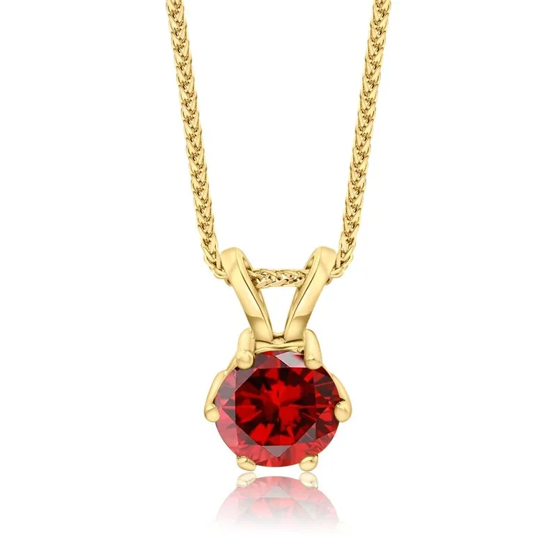 Jessica Pendant 14K Gold with Garnet Stone