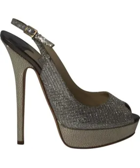 Jimmy Choo Vita Glitter Pumps in Champagne Leather