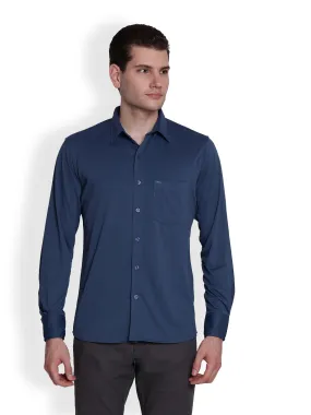 JUMP USA Men Ensigh Blue Solid polyester Casual Shirts