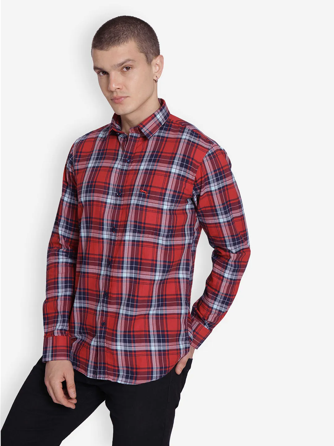 JUMP USA Men Red & Wine Solid Cotton Casual Shirts