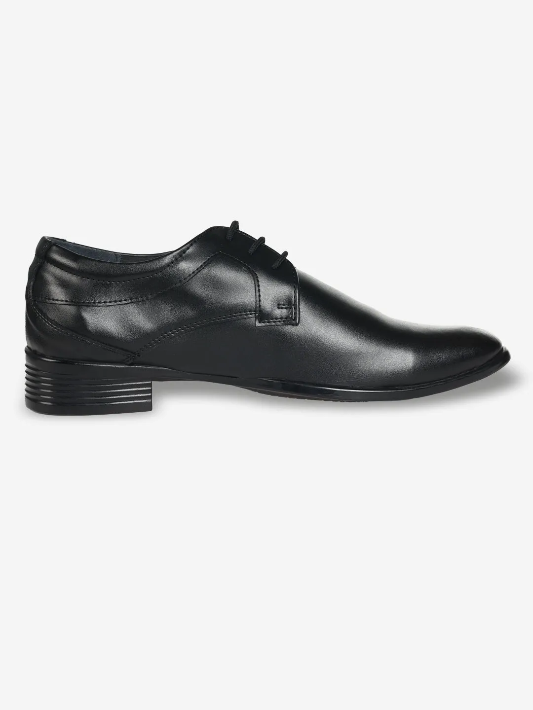 JUMP USA Men's Black Leather Formal Derbys