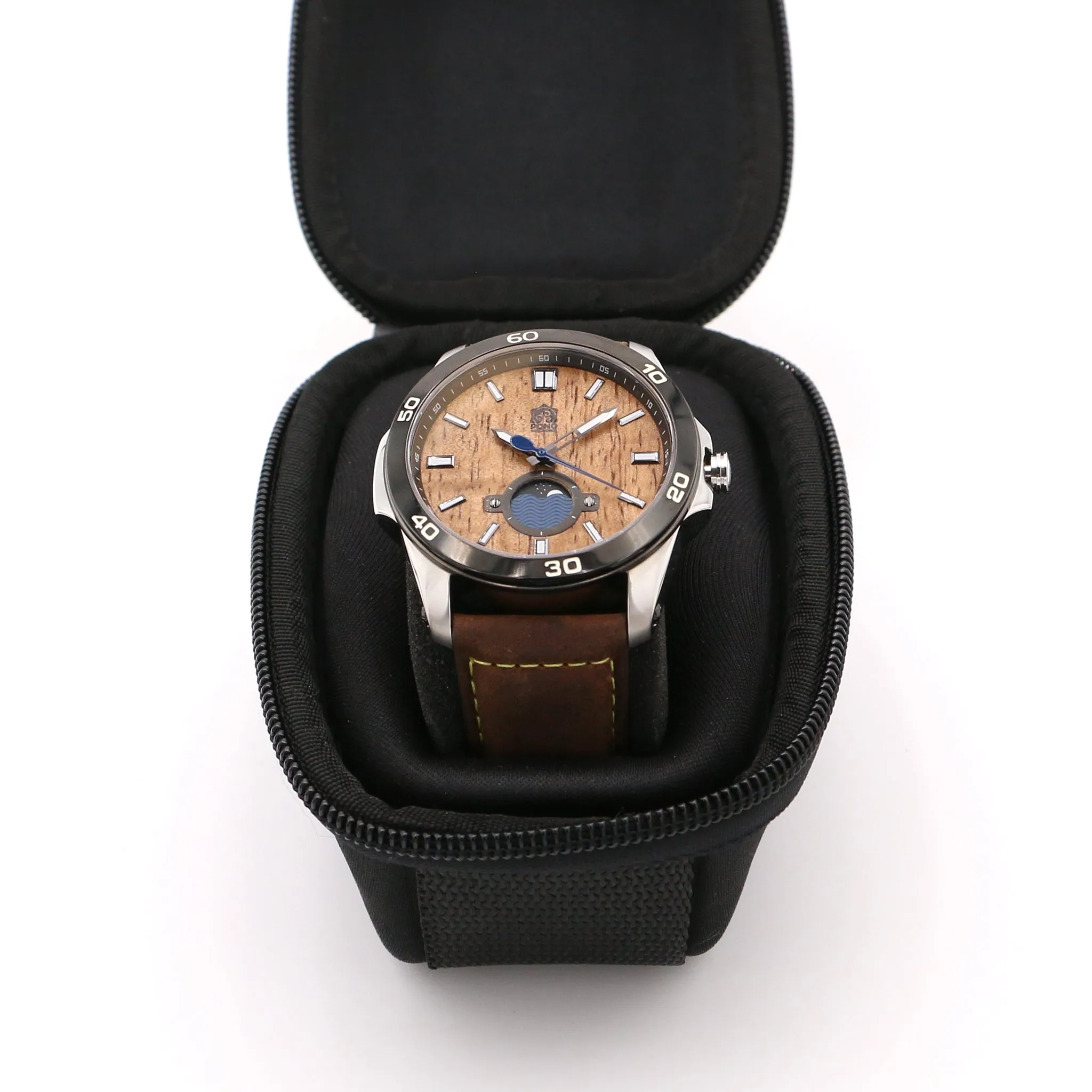 Koa Wood Face Watch - Castaway Chrome