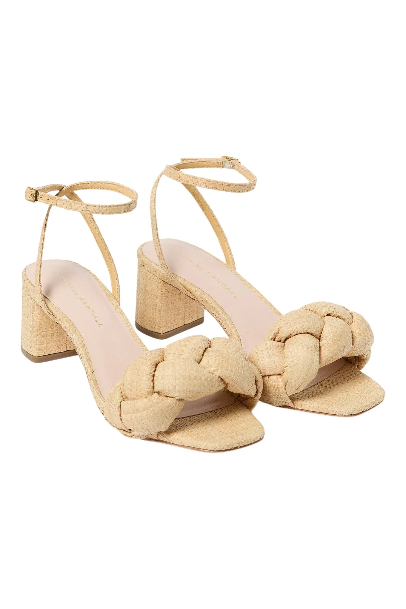 Loeffler Randall Avril Mid Heel Sandal in Natural