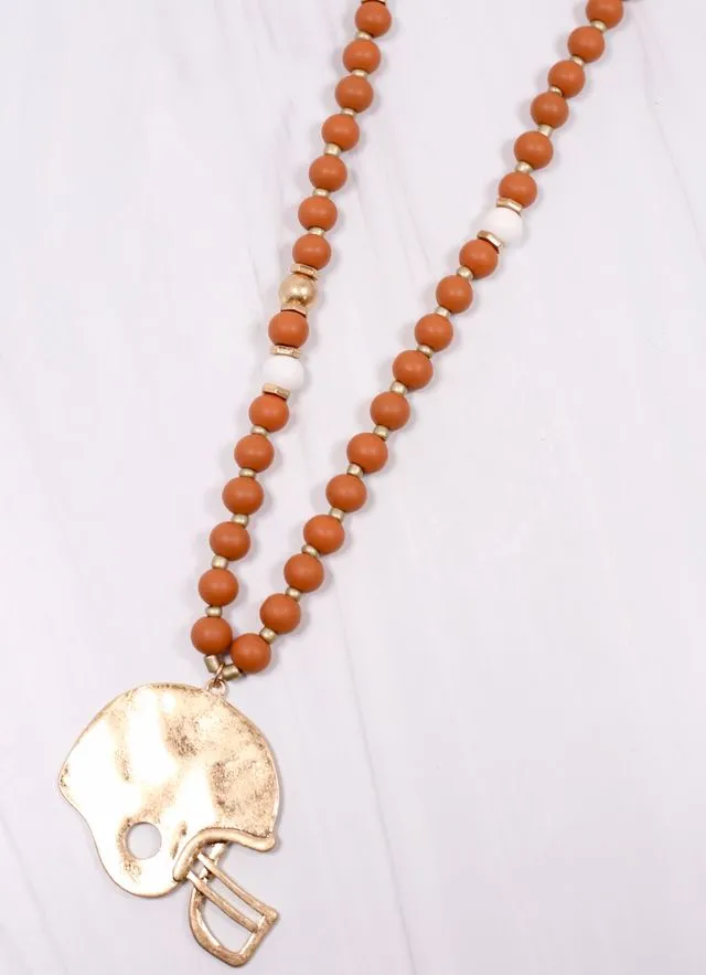 MacNeille Helmet Necklace BURNT ORANGE