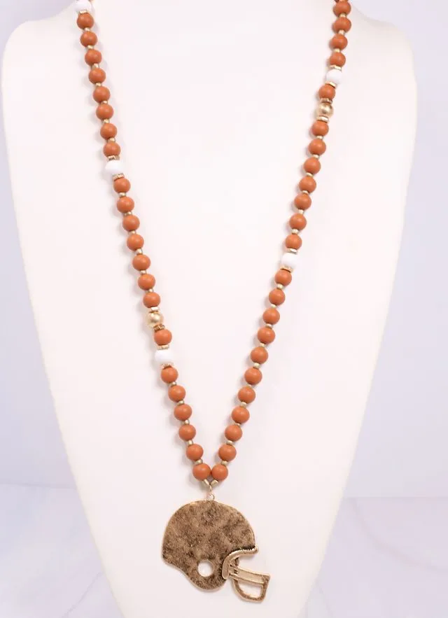 MacNeille Helmet Necklace BURNT ORANGE