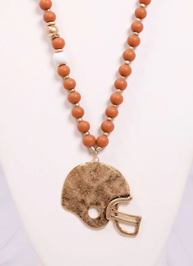 MacNeille Helmet Necklace BURNT ORANGE