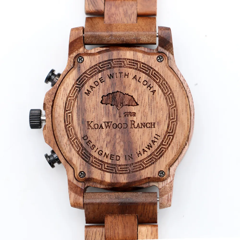 Mana Koa Wood Watch - White