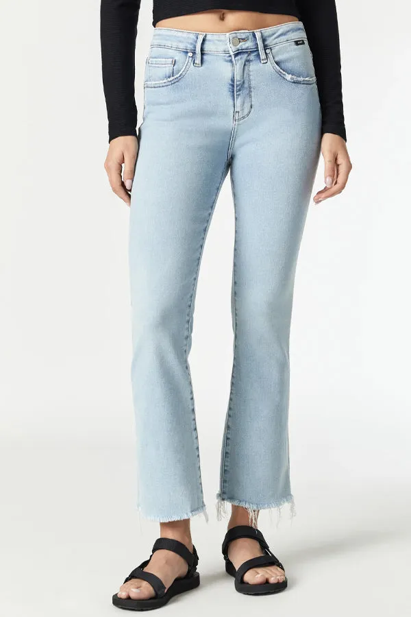 Mavi Anika Raw Hem Cropped Flare Jeans