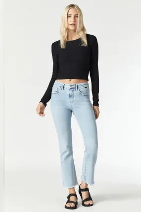 Mavi Anika Raw Hem Cropped Flare Jeans