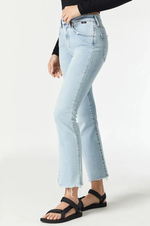 Mavi Anika Raw Hem Cropped Flare Jeans