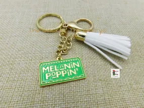 Melanin Keychains Green Gold Accessories Black Owned