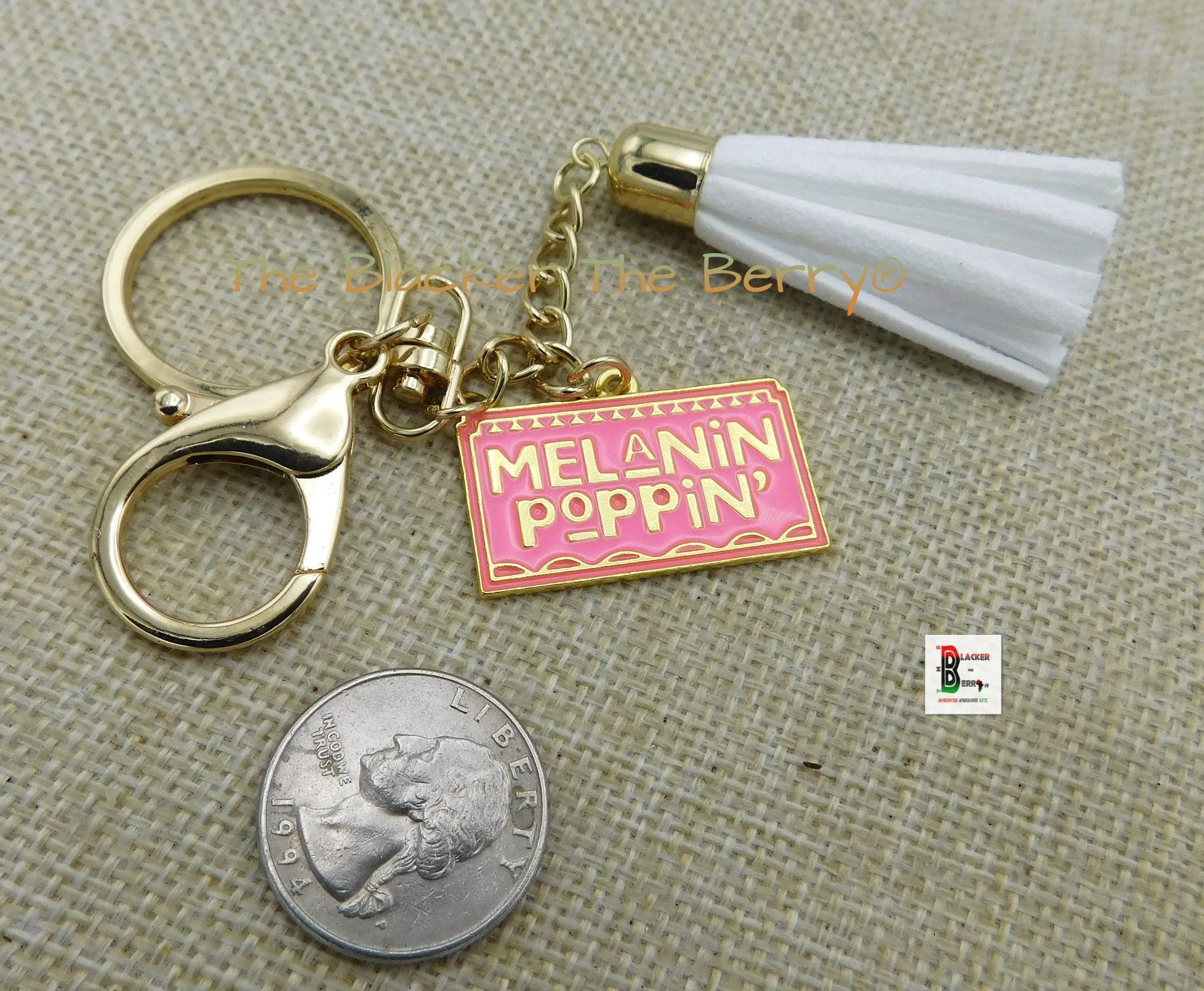 Melanin Keychains Pink Gold Accessories Black Owned