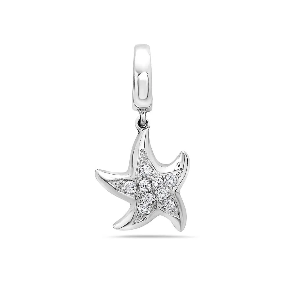 Melted Star Women's Pendant With 0.12 CT Diamonds available in White and Yellow Gold