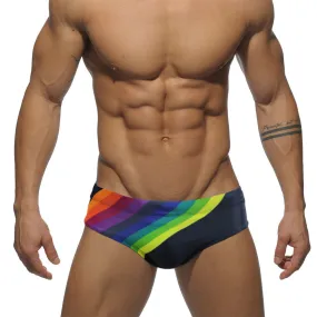 Men's Rainbow Sexy Polyester Swimming Push-Up Beach Surfing Briefs