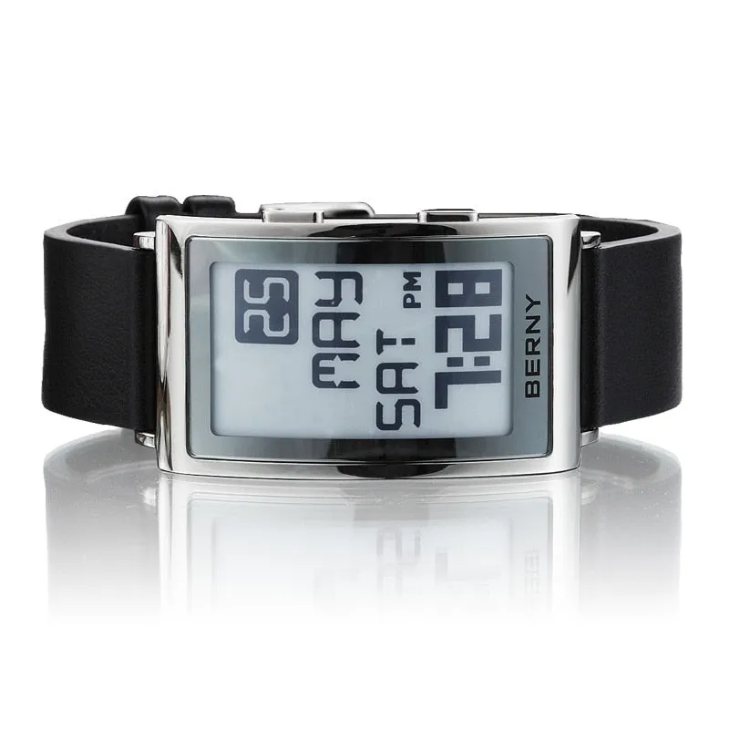 Men's Rectangle Stainless Steel Digital Casual Luxury Business Wristwatch