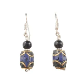 Midnight Lapis Barrel Earrings