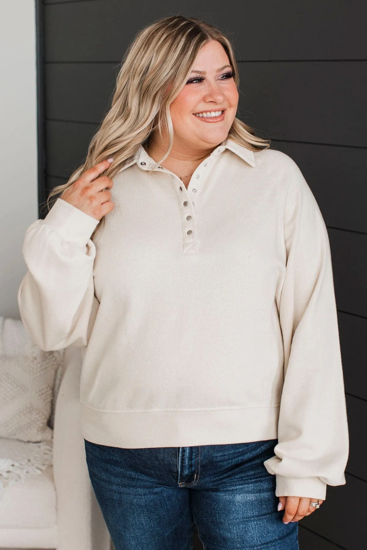 Natural Charm Pullover Top- Cream