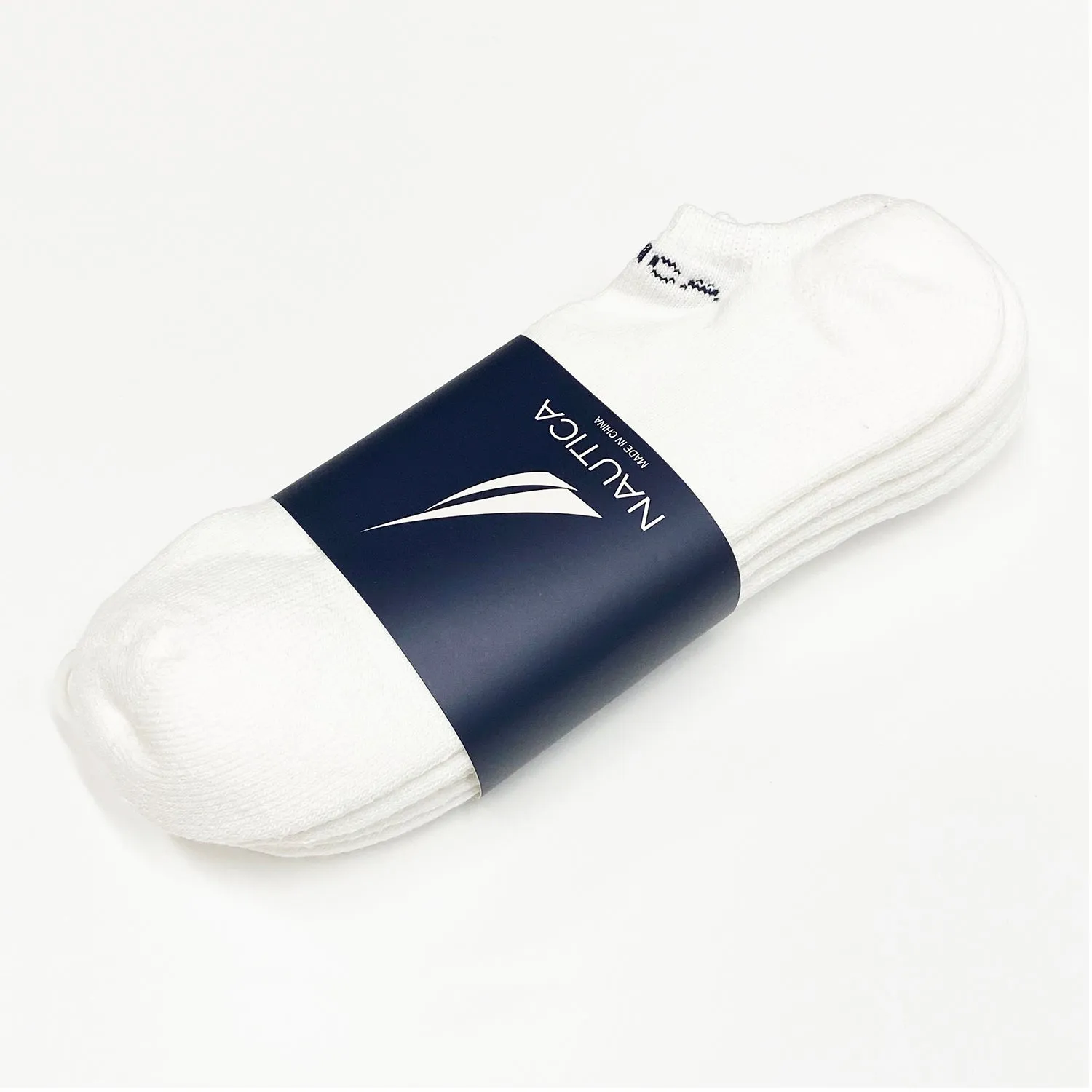 Nautica White Noshow Low Ankle Cushioned Socks 3-PACK Size 8-12