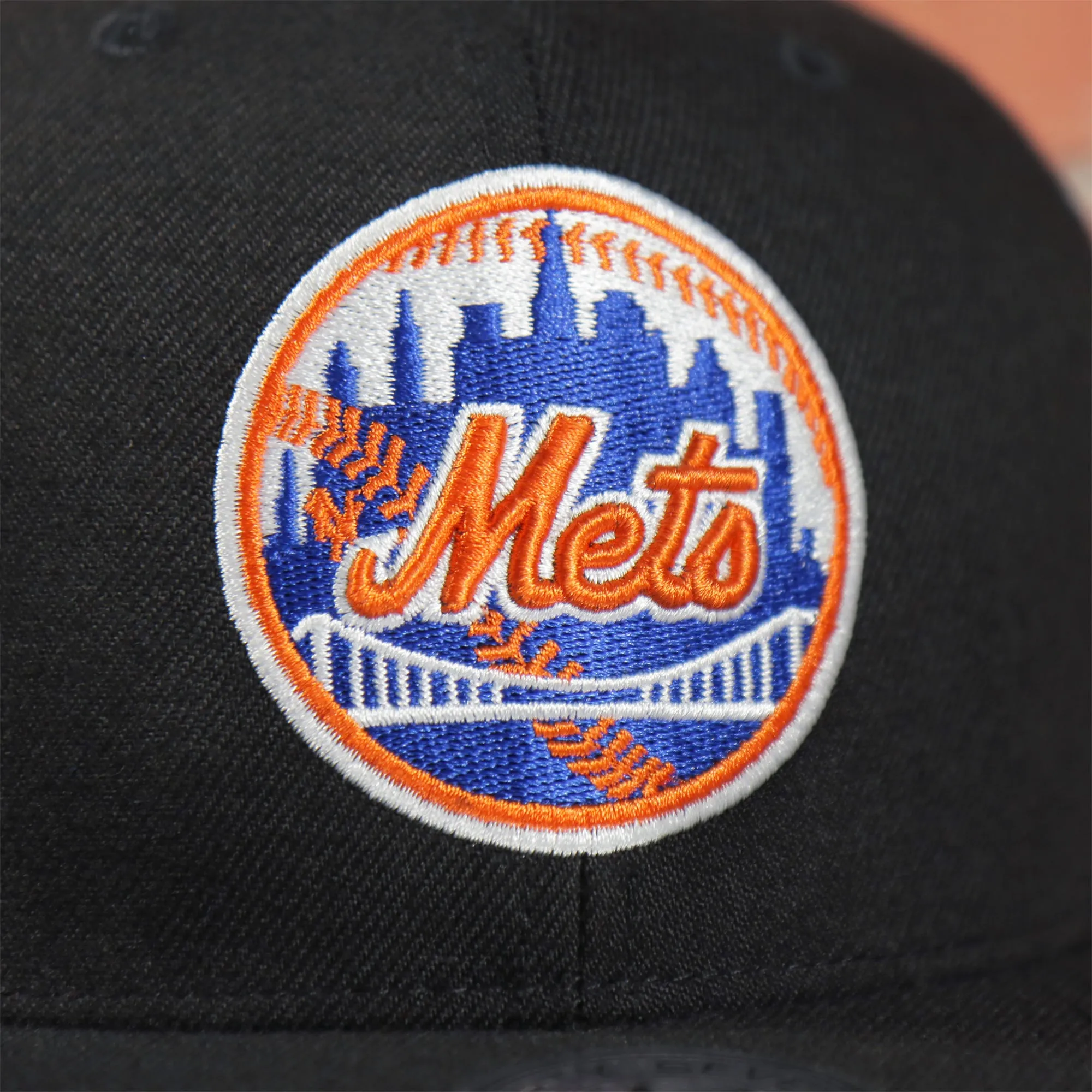 New York Mets Sure Shot Captain Side Patch Black Snapback | OSFM