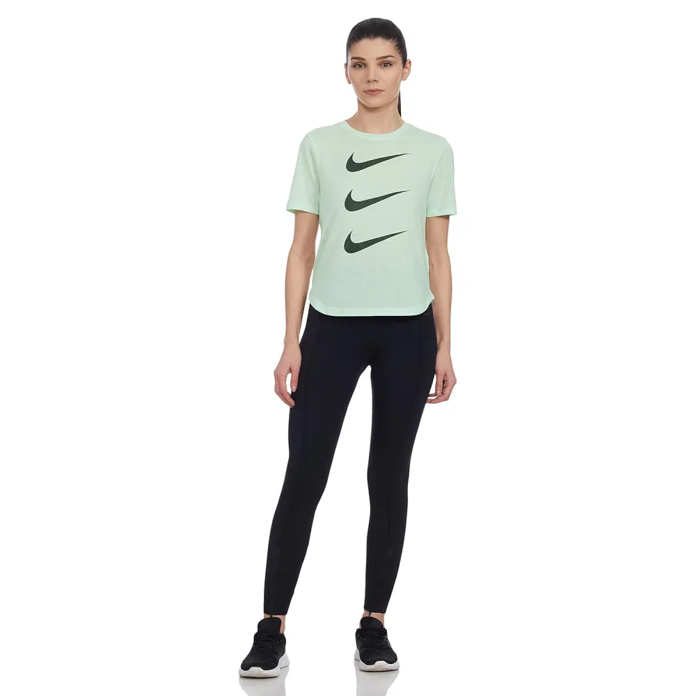 NIKE Women's DVN GX Running Short Sleeve Top (Barely Green/Black)