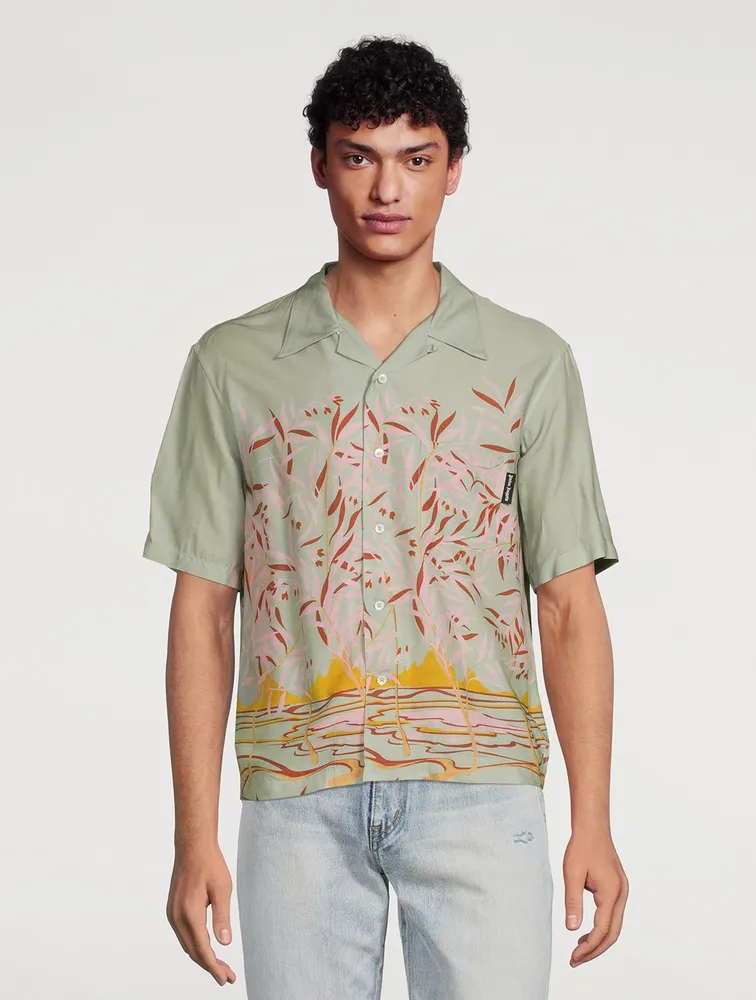 PALM ANGELS Lagoon Bowling Shirt