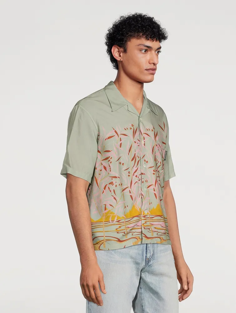 PALM ANGELS Lagoon Bowling Shirt