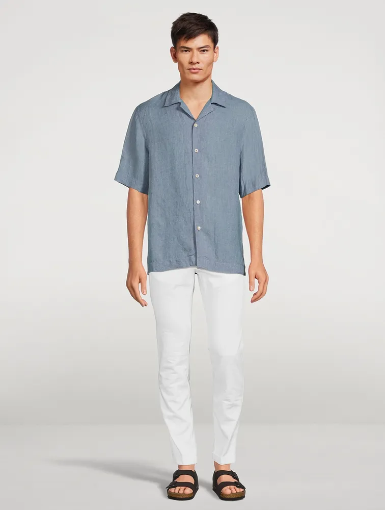 PAUL SMITH Linen Chambray Bowling Shirt