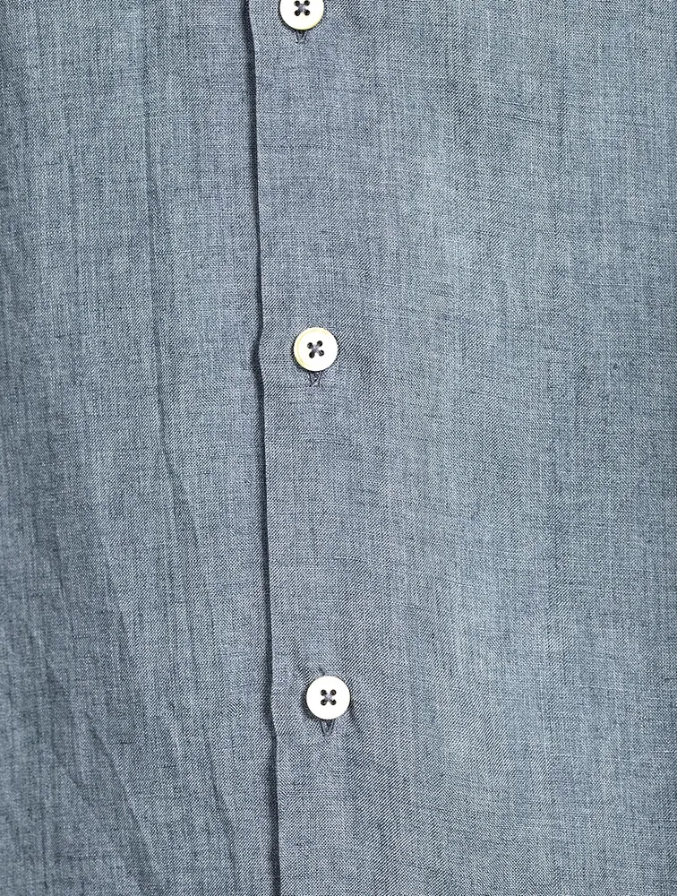 PAUL SMITH Linen Chambray Bowling Shirt