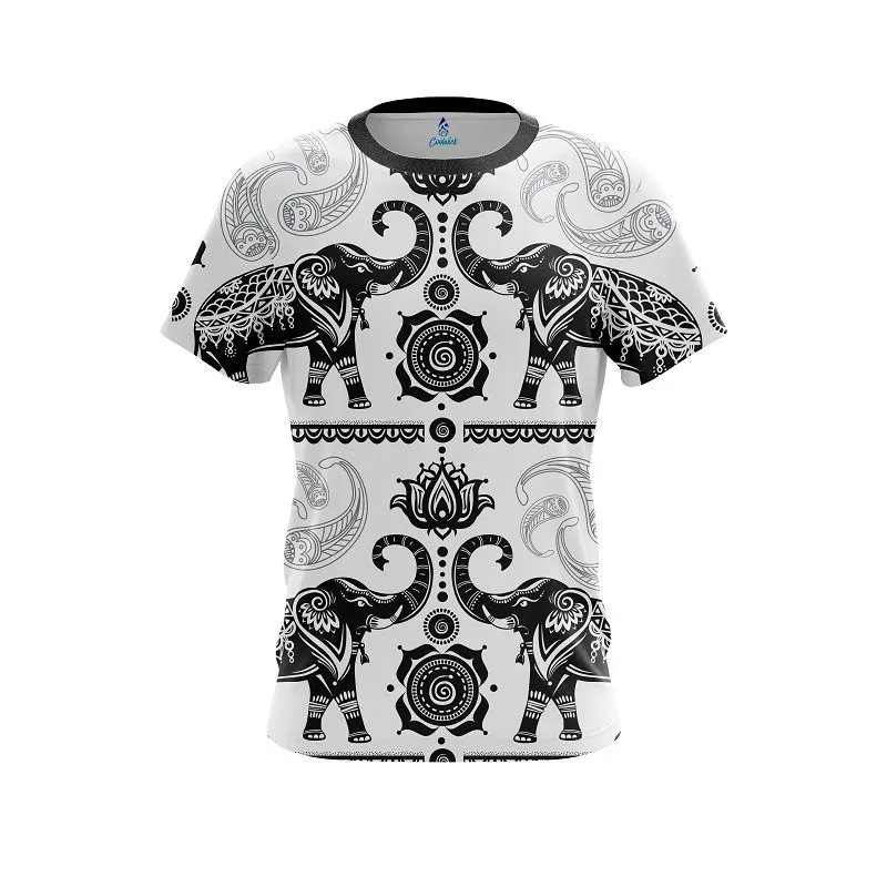 Plain Tribal Elephants CoolWick Bowling Jersey