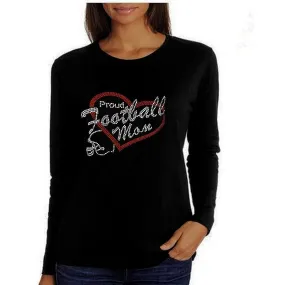 Proud Football Mom Rhinestone T Shirt